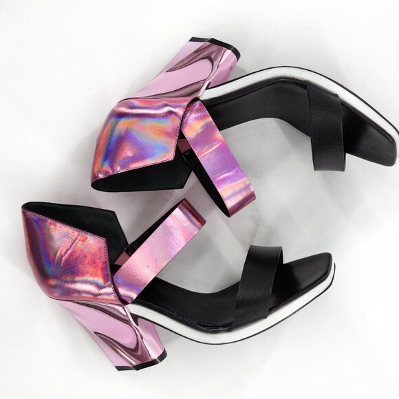 MISSONI NEW Iridescent Pink Faceted Heel Sandals €688 - Picture 7 of 11